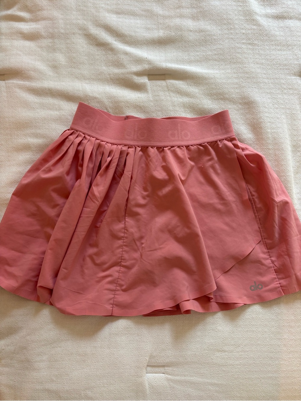 ALO Yoga Coral Pink Circle Skater Skirt with Elastic Waistband